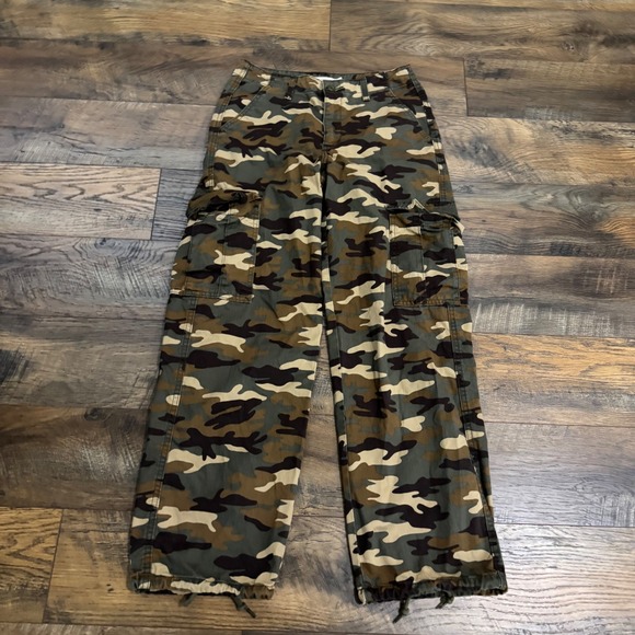 Levi's Denim - Levis 94 Baggy Cargo Pants Womens 26 Camo Wide Leg Parachute Drawstring